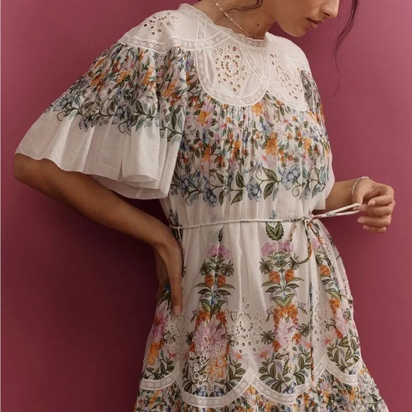 FARM RIO Off-White Sweet Bloom Bouquet Mini Dress - Picture 3 of 7